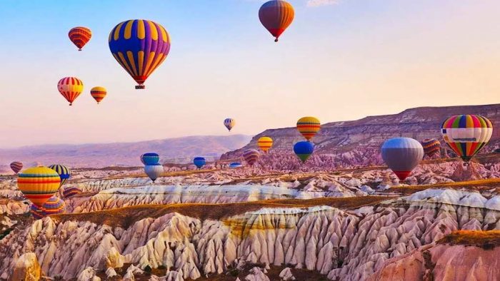 Cappadocia hot air ballons over fairy land.